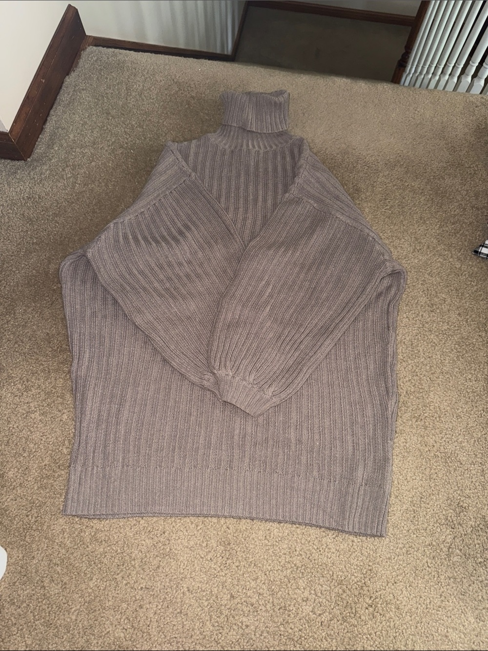 Urban Outfitters Taupe Ribbed Turtleneck Sweater